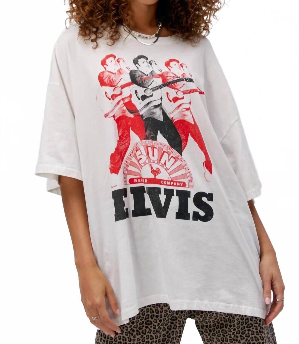 NEW DAYDREAMER sun records x elvis repeat tee in vintage white